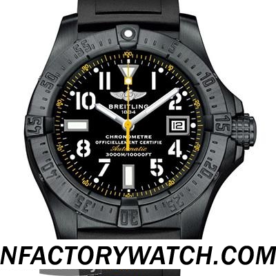 一比一 Breitling 百年灵 Avenger II 复仇者二代 Seawolf 深潜海狼 黑钢黄针限量版 - Noob完美版