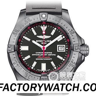 一比一 Breitling 百年灵 Avenger II 复仇者二代 Seawolf 深潜海狼 黑钢红针限量版 - Noob完美版