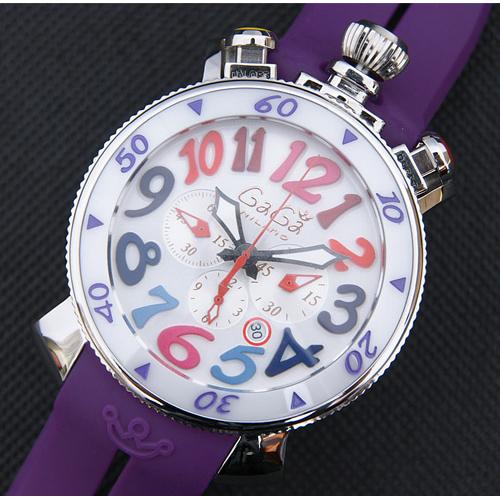 2014新款 gaga milano 男士腕表 紫色表带 石英腕表