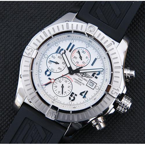 高仿百年灵（Breitling）超级复仇者计时腕表（Super Avenger）系列-橡胶表带 45MM 1:1 NOOB版 男士机械腕表